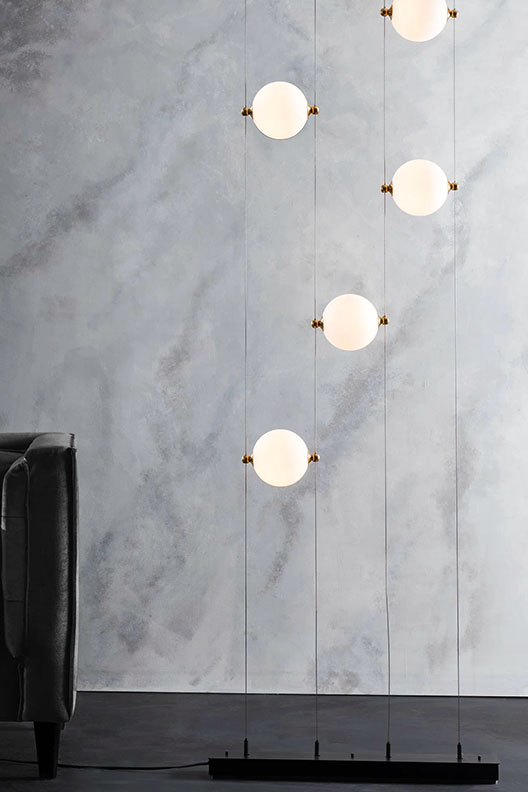 Abacus Floor to Ceiling Plug-In LED Lamp by Hubbardton Forge.