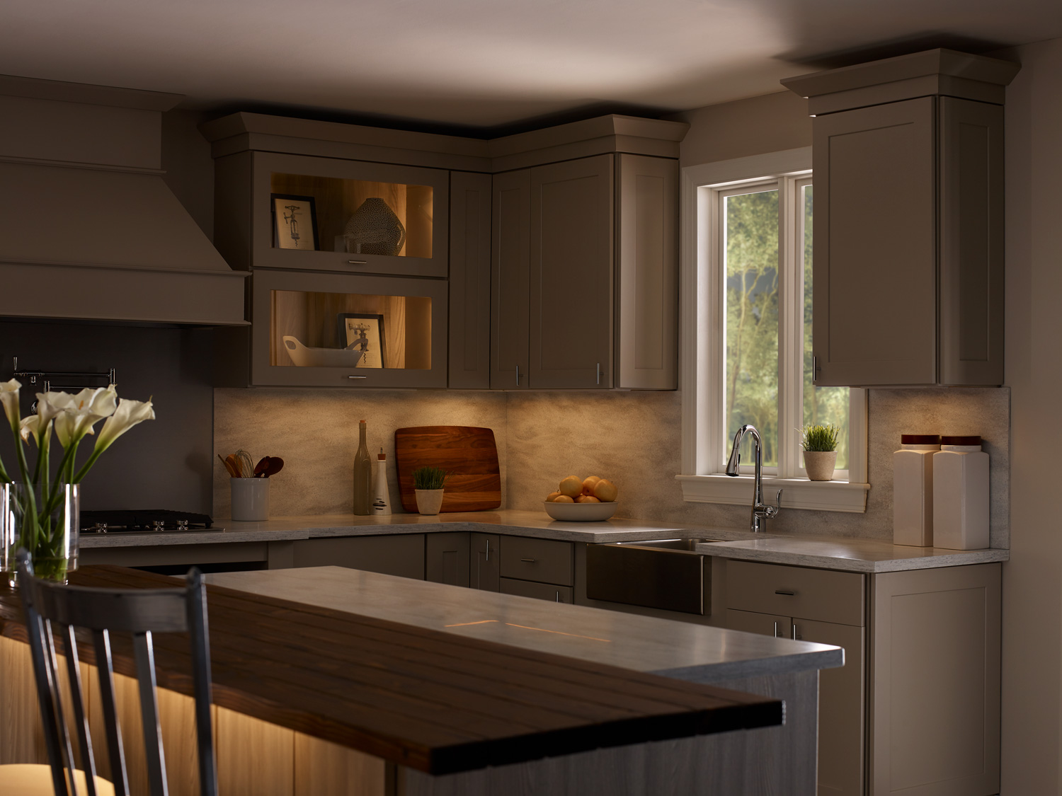 Modern undercabinet kitchen lighting.