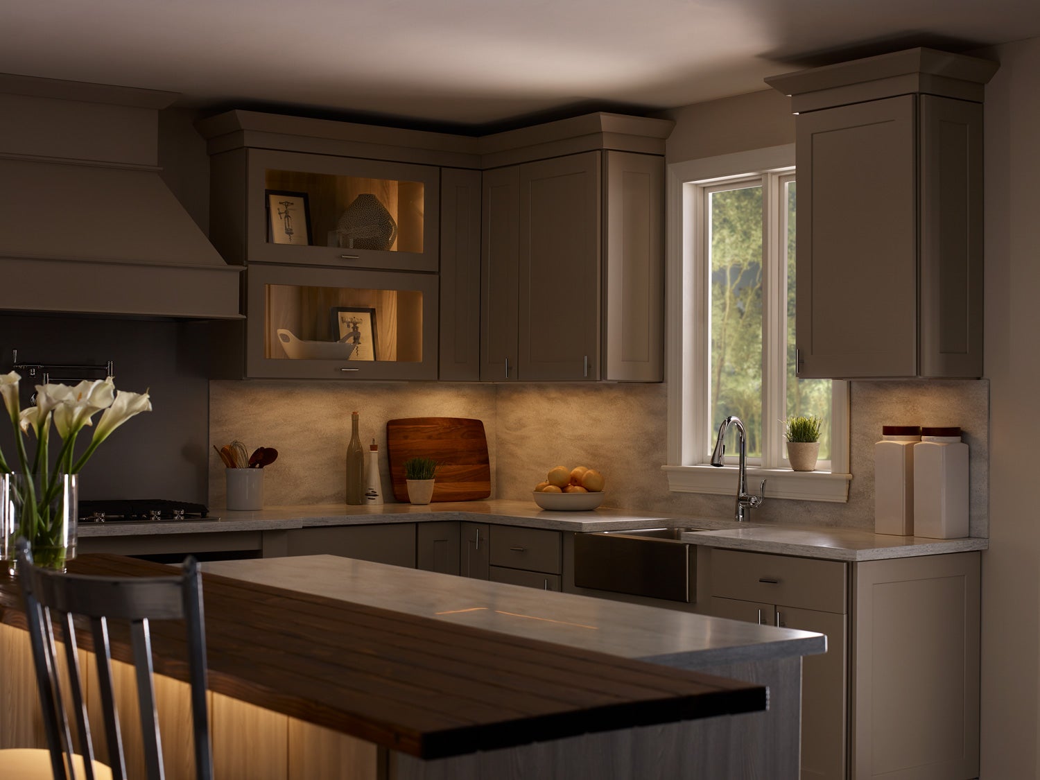 Legrand Undercabinet Collection in a kitchen.