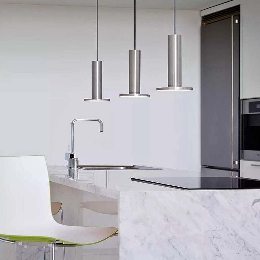 Cielo Satin Aluminum LED Pendant by Pablo Studio for Pablo Designs.