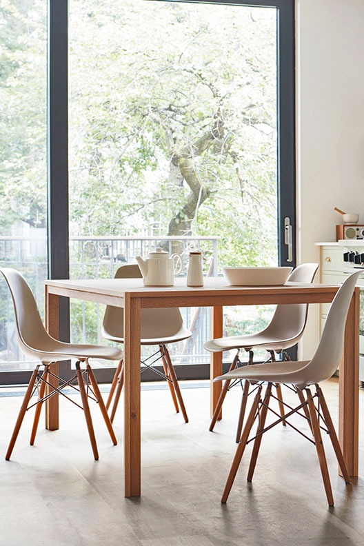 Eames® Molded Plastic Side Chair with Dowel-Leg Bases by Herman Miller®.