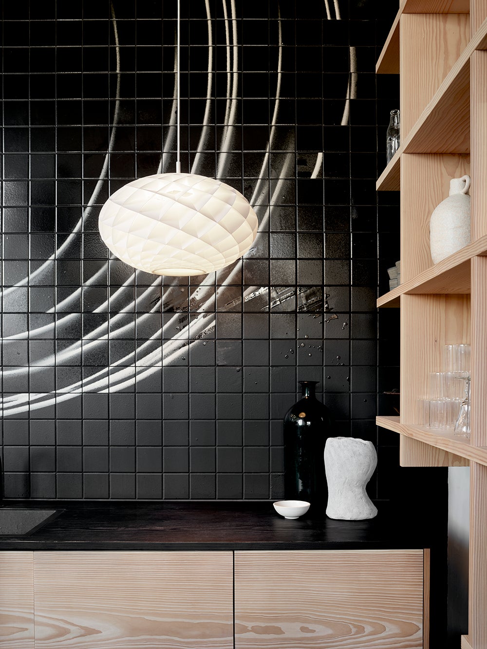 Patera Pendant in a kitchen.