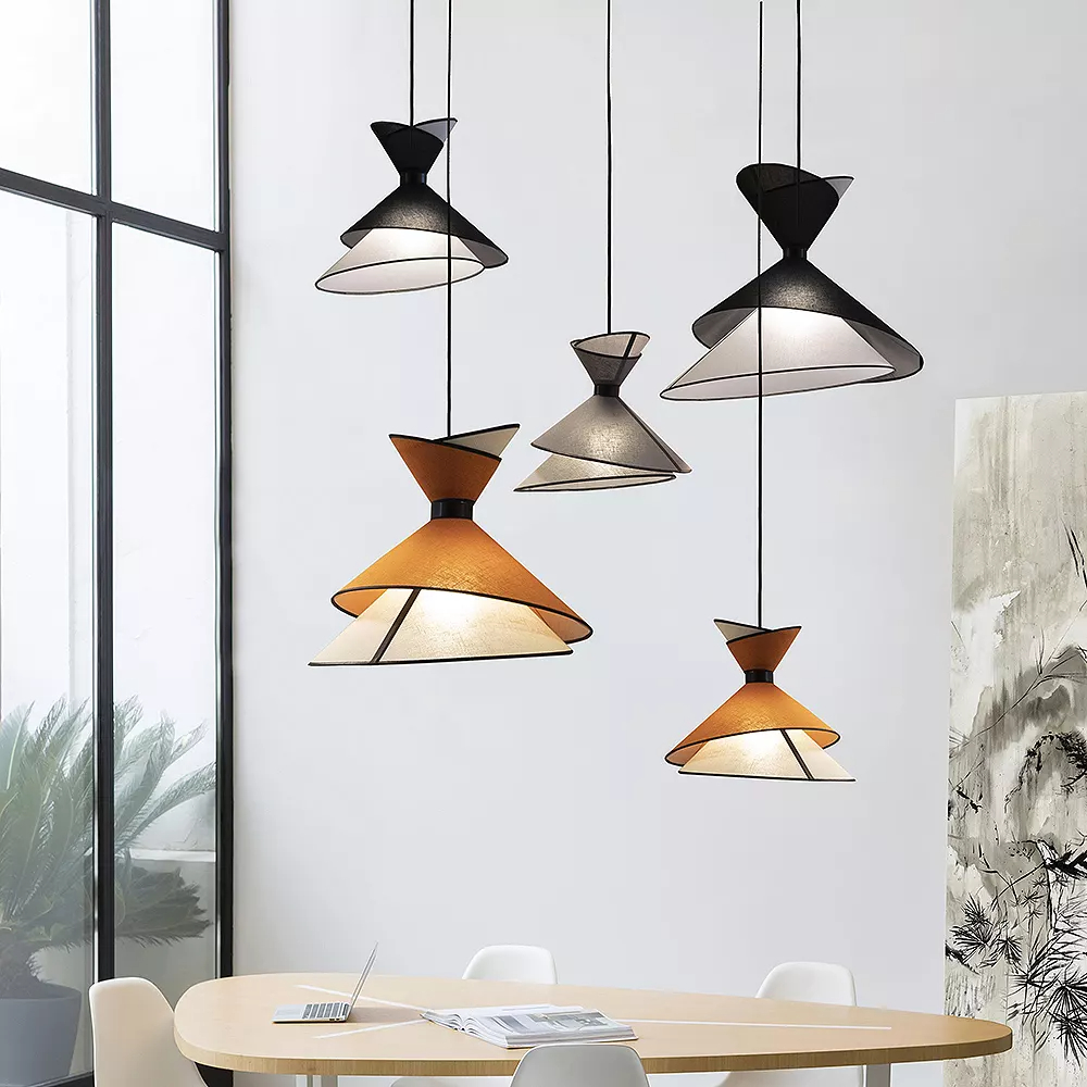 Kimono Mixte Chandelier by DESIGNHEURE in a modern space