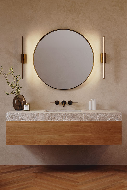 Oak Layers Round Wall Mirror by Ethnicraft.