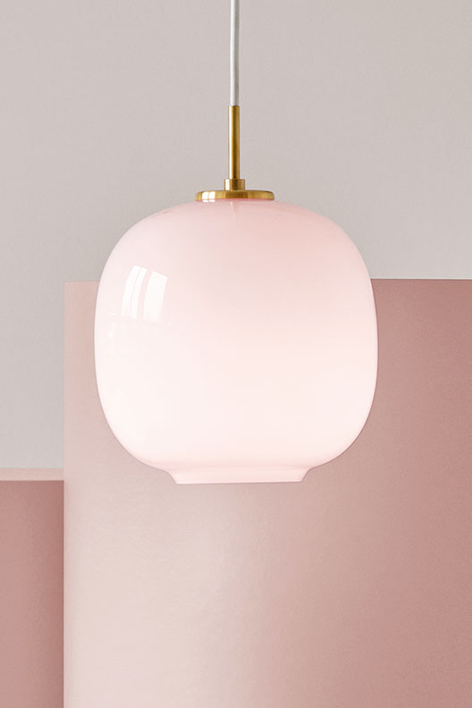 VL45 Radiohus Pale Rose Pendant by Louis Poulsen.