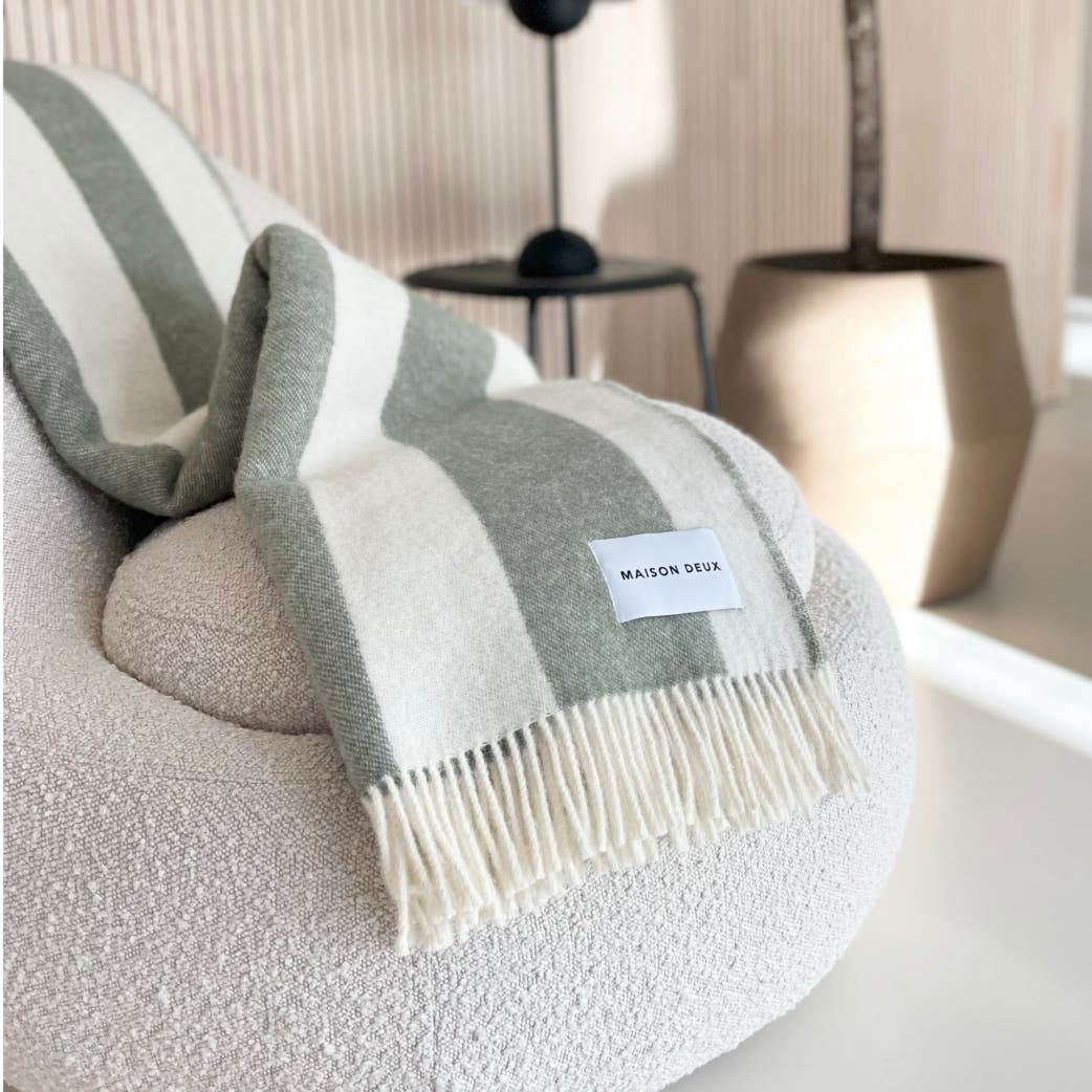 Rough Stripe Blanket by Maison Deux