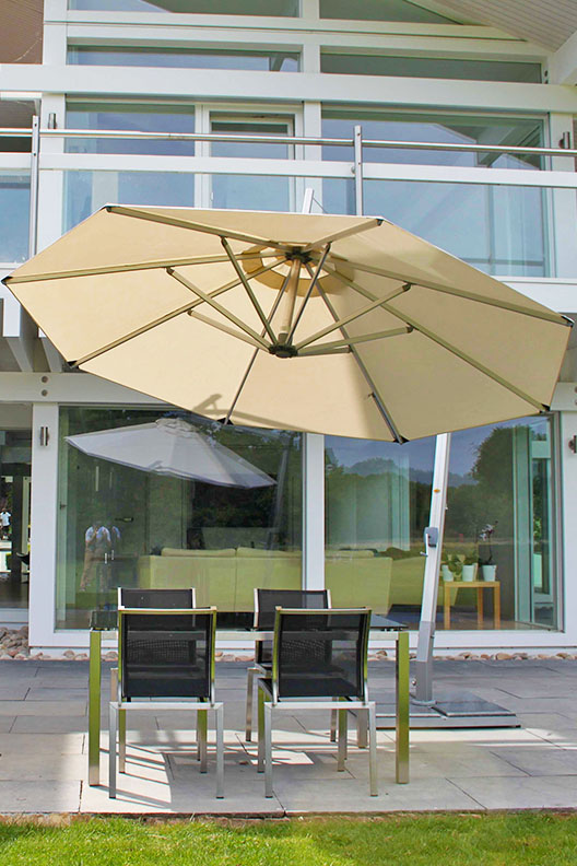 Santa Ana Square Side Wind Aluminum Cantilever Umbrella With Base by Bambrella.