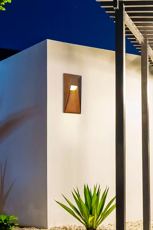 Ambiance Vertice Outdoor LED Wall Sconce by Justice Design Group.