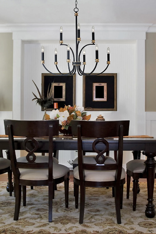Chandeliers with Black Finish.