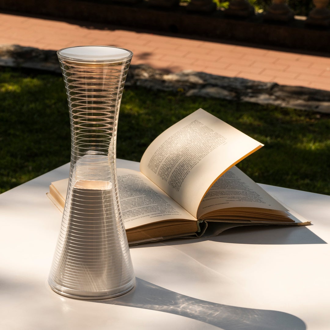 Come Together Table Lamp on a modern coffee table.