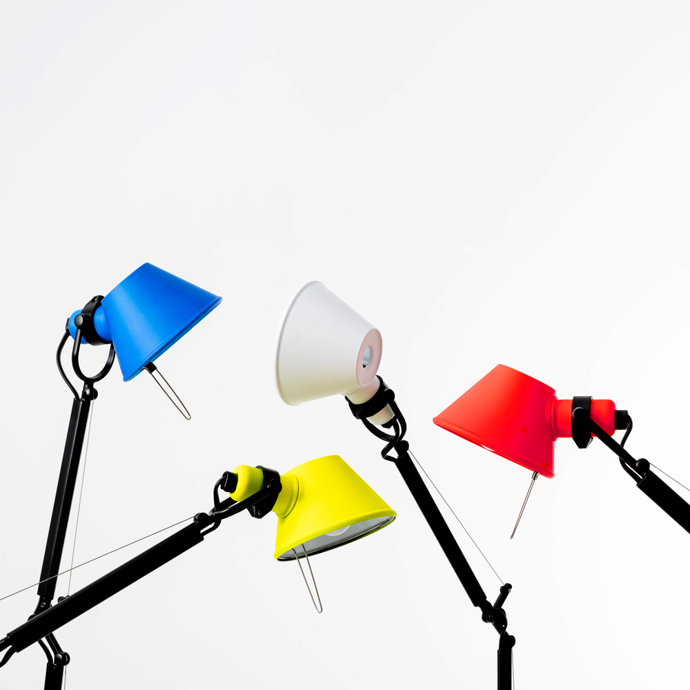 Tolomeo Micro LED Table Lamps in four colors.