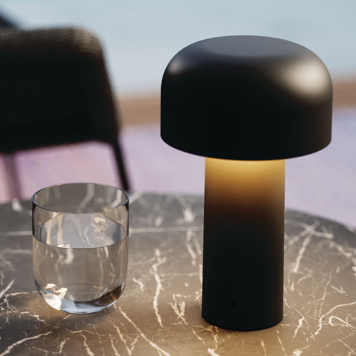 Bellhop Rechargeable LED Table Lamp, Matte Black by Edward Barber, Jay Osgerby for FLOS