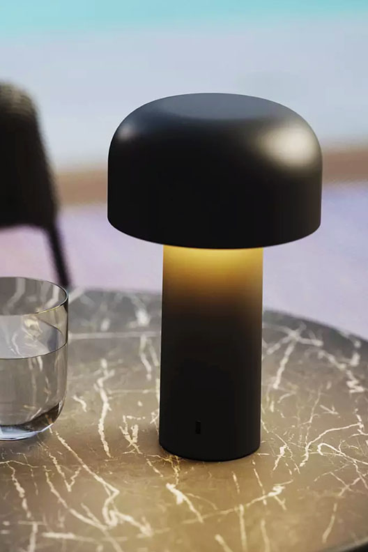 Bellhop Rechargeable LED Table Lamp, Matte Black by FLOS.