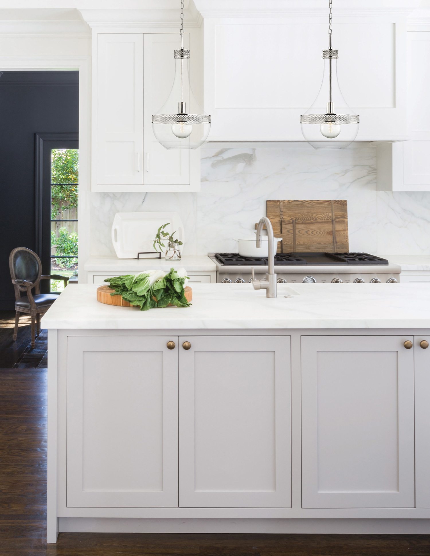 Two Hagen Pendants in a kitchen.