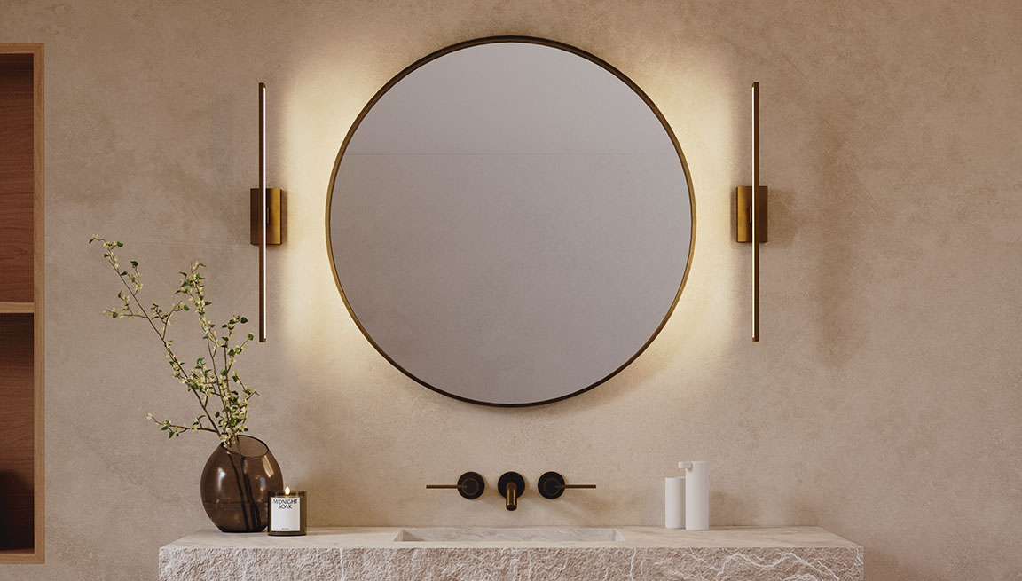 Oak Layers Round Wall Mirror by Ethnicraft.