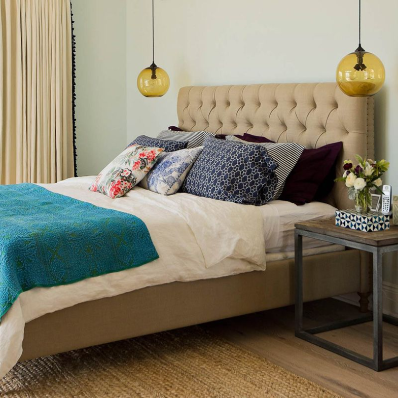 Binary Pendant Light for Niche flanking a bed.