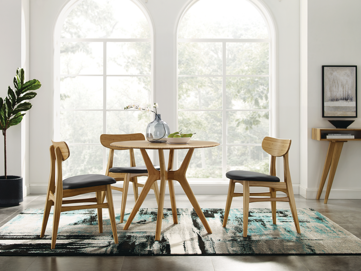 A cozy dining space for three.