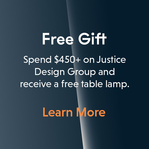 Spend $450+ on Justice Design Group and receive a free table lamp.