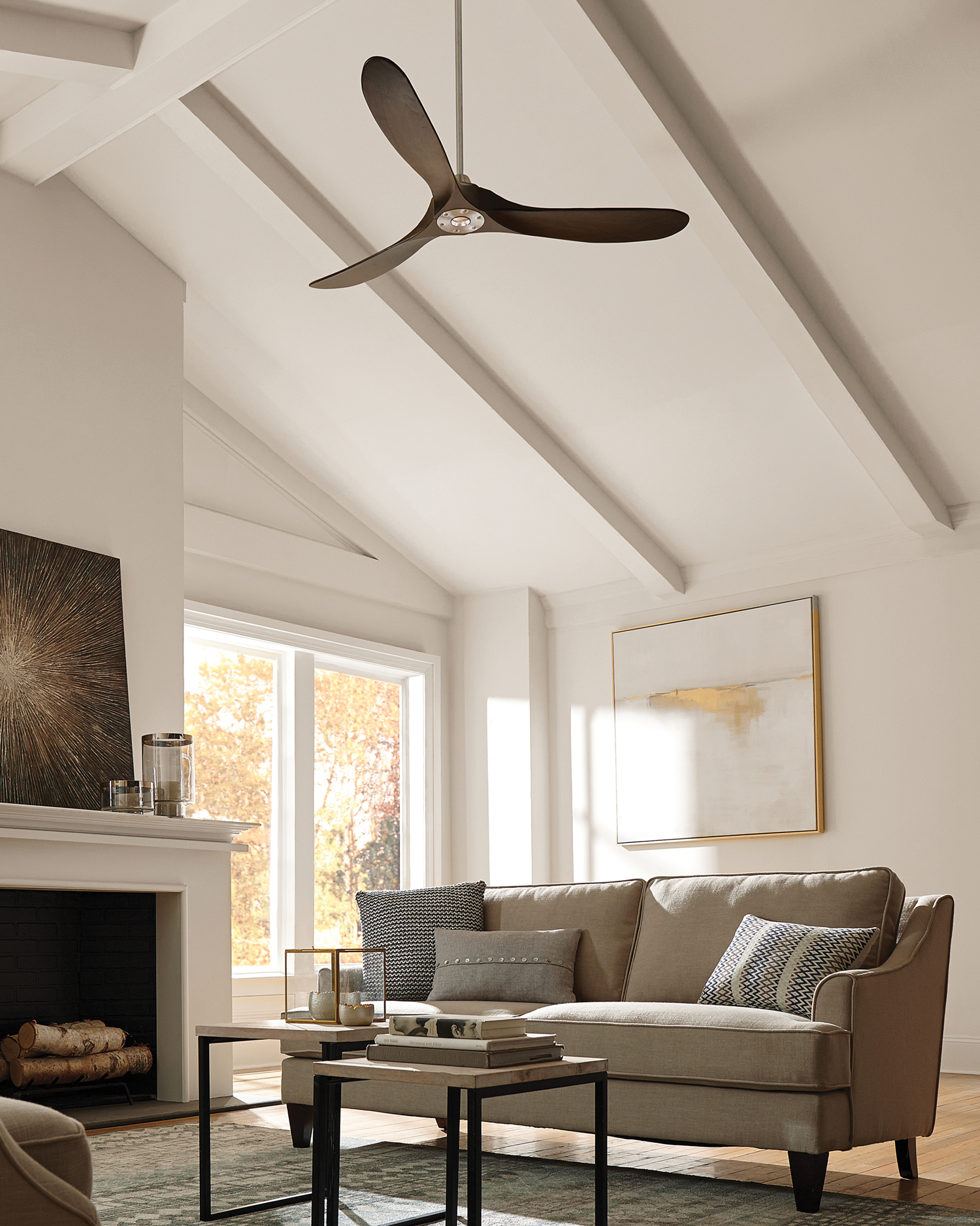 Maverick Ceiling Fan in Walnut.