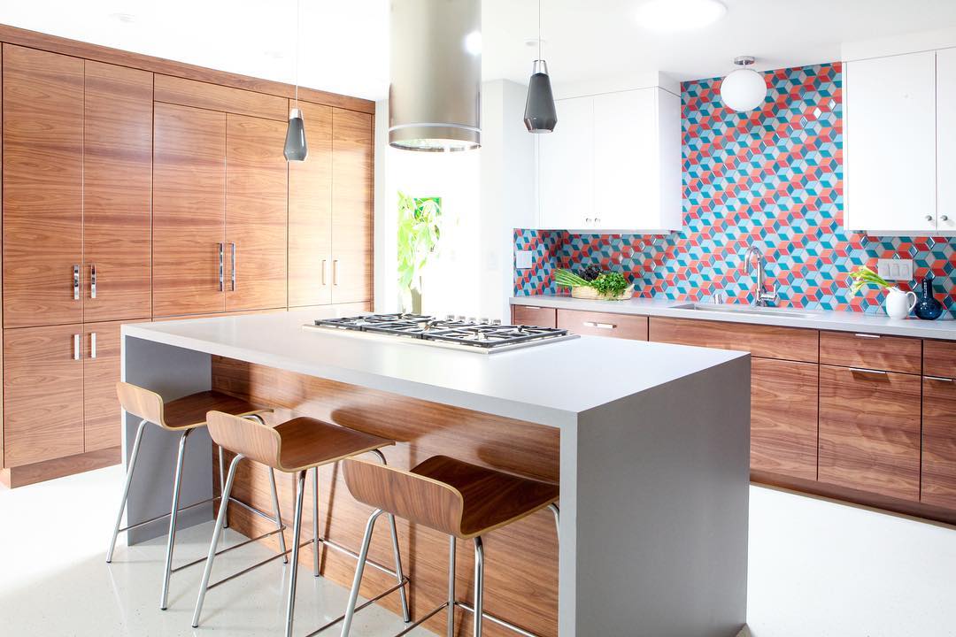 Lustra Pendant above a kitchen island.