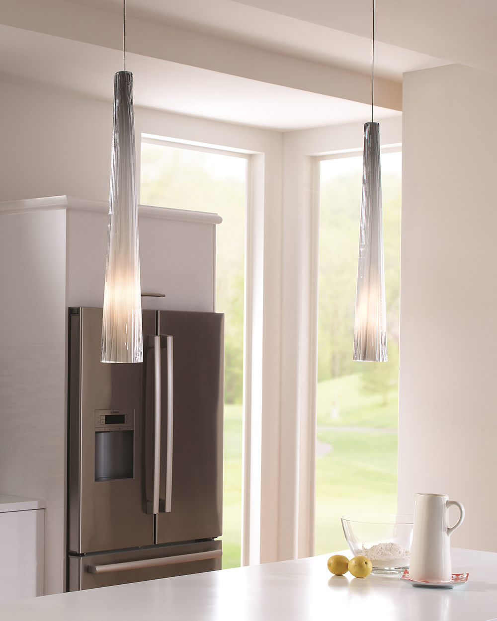 Zenith Mini Pendant in a modern kitchen.