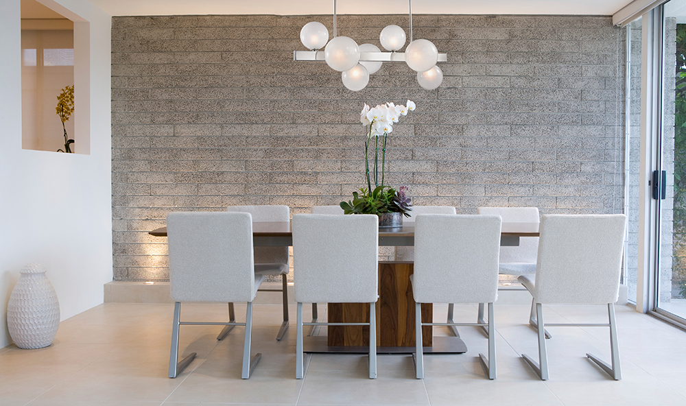 dining room with low ceiling