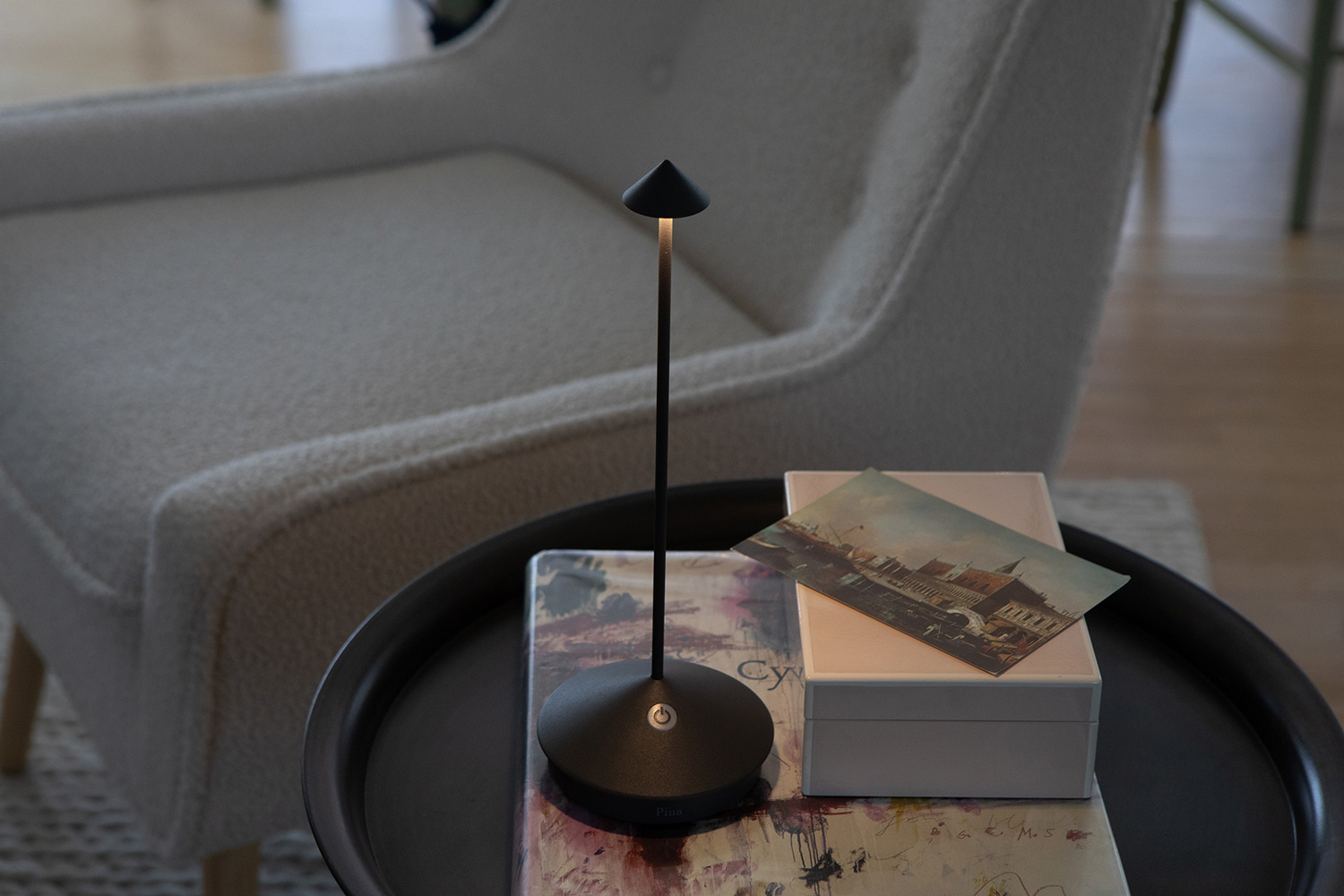 Pina Pro Rechargeable LED Table Lamp by Ai Lati Lights for reading and relaxing