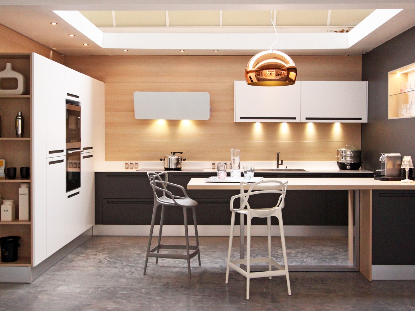 Masters Stools at a kitchen island.