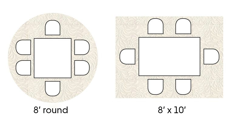 How to size a rug under two different types of dining room tables.