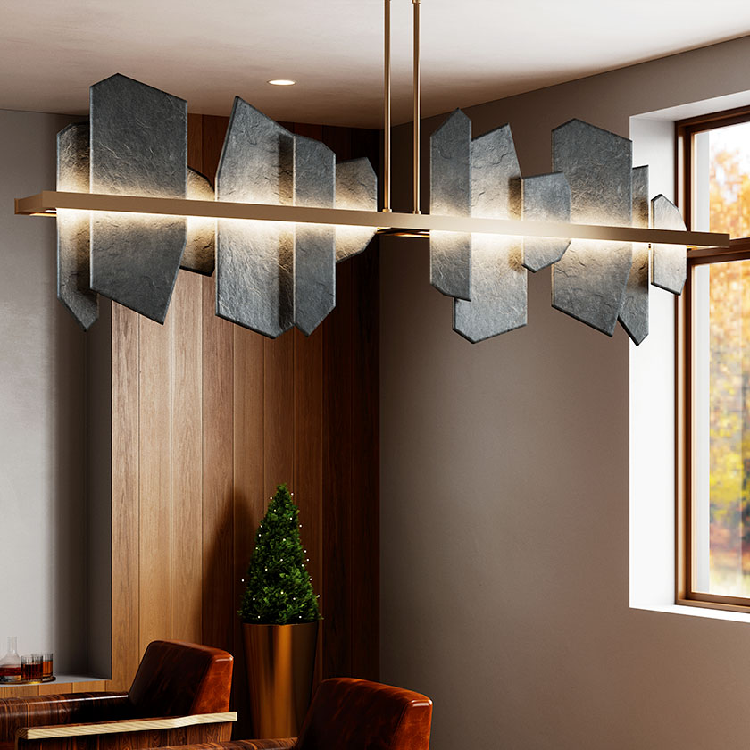 Ardesia LED Linear Suspension by Hubbardton Forge.