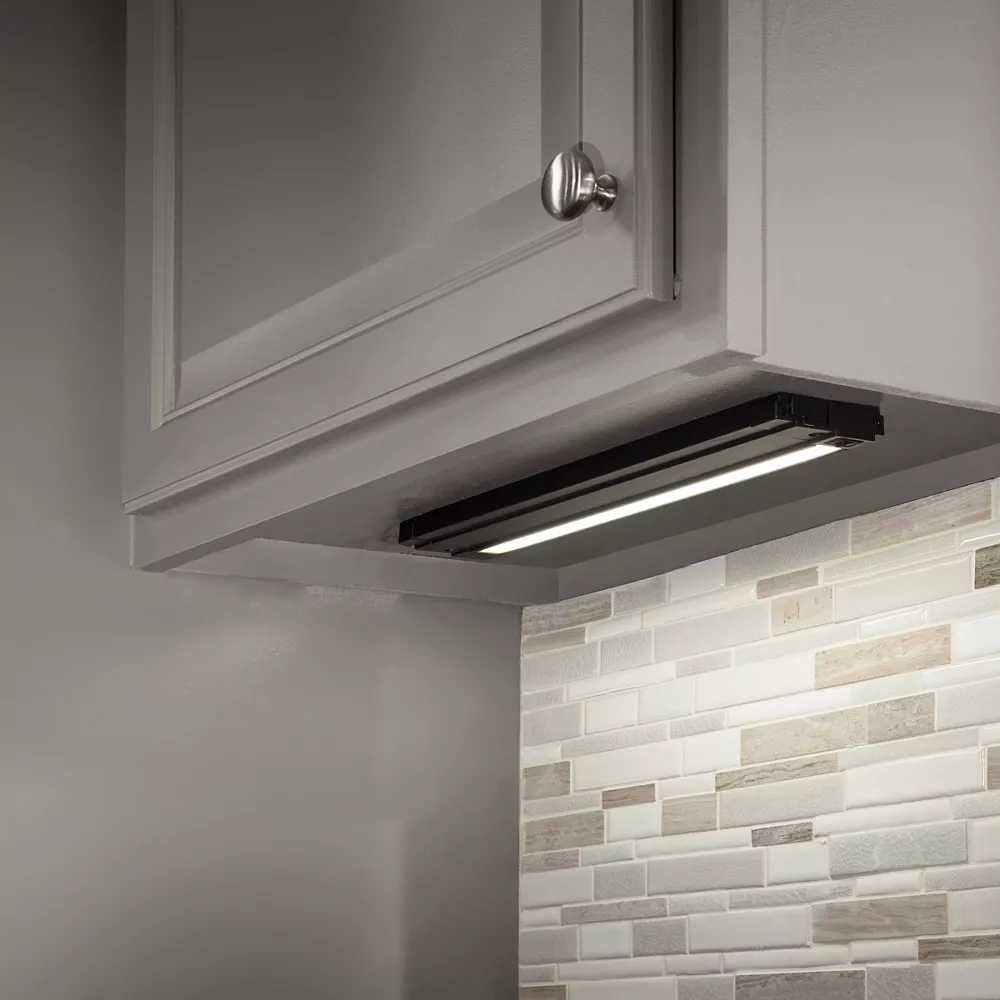 Unilume LED Slimline 7-Inch Undercabinet Light in a kitchen.