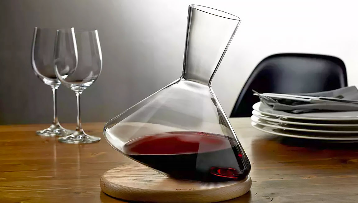 Balance Wine Decanter with Wooden Base by Nude.