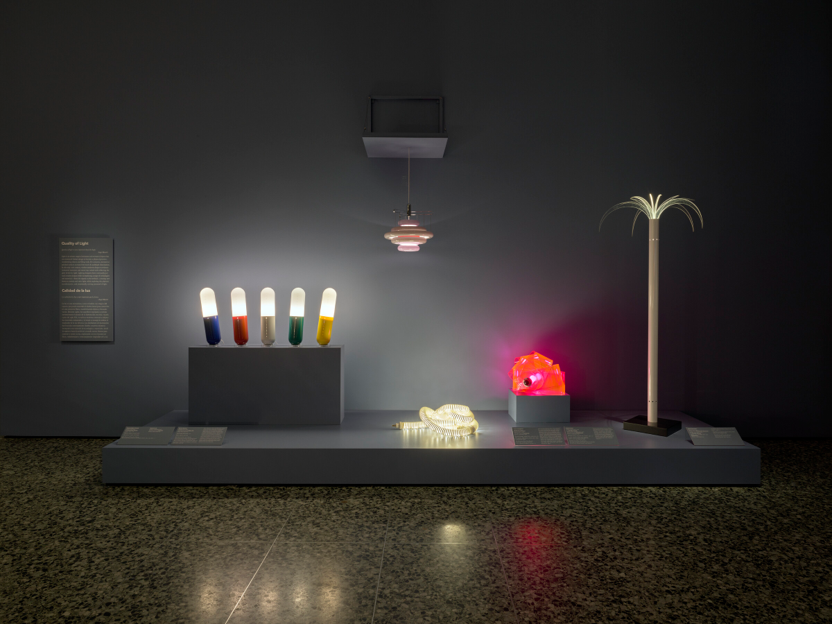 Installation view of Electrifying Design lighting fixtures.