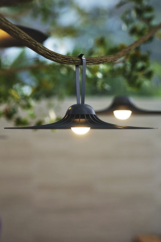 Bloom Outdoor Rechargeable LED Pendant by Carpyen Easy Light.