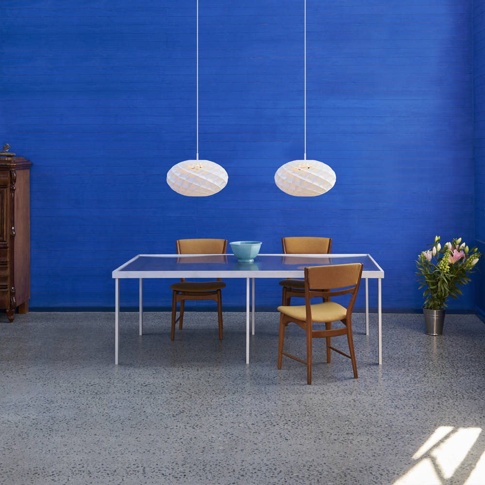 Patera Pendant in a dining room.