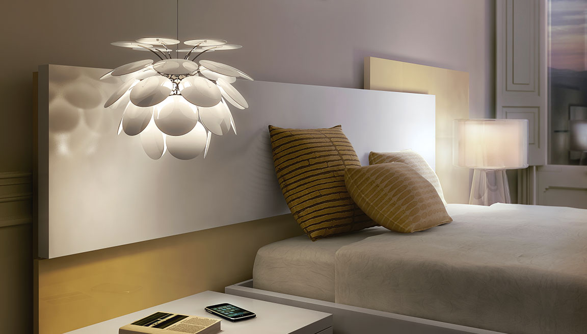 Layering Lighting in a Bedroom.