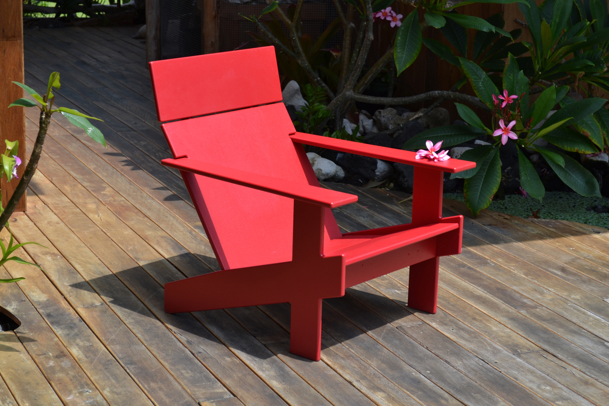 Lounge chair on an outdoor patio.