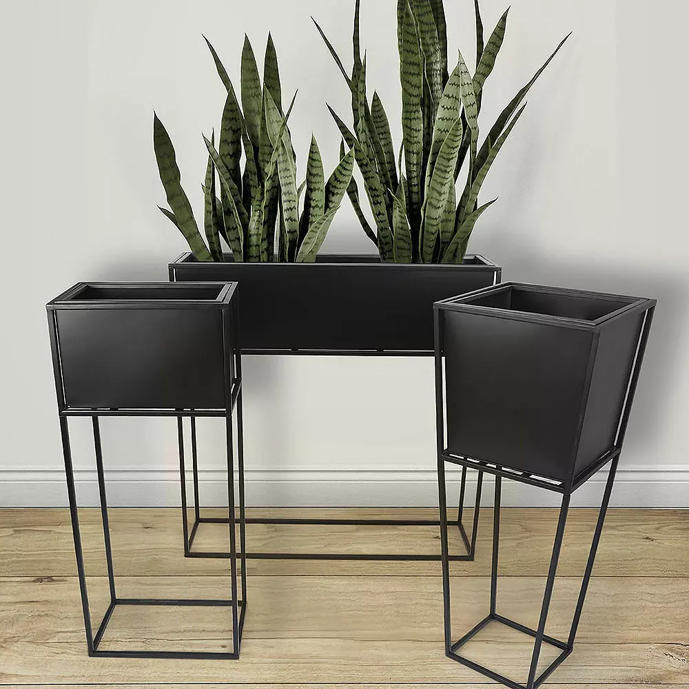 Industri Accia Standing Indoor Planter, Set of 3.