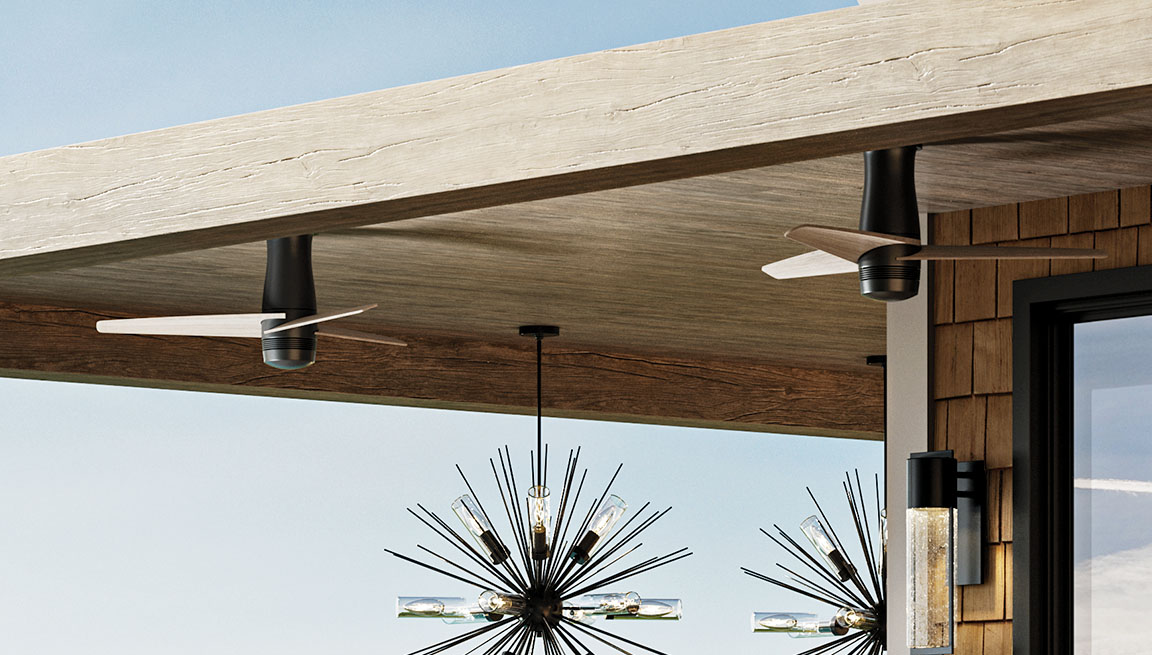 Velo DC Flushmount Ceiling Fan by Ron Rezek for Modern Fan Company.