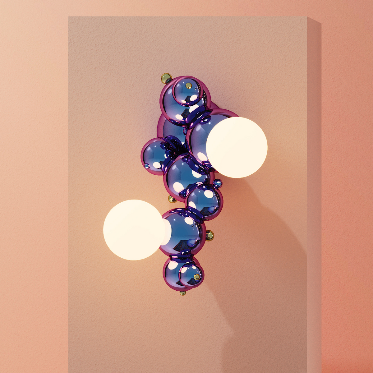 Bubble shaped wall sconce in an opaline finish. 