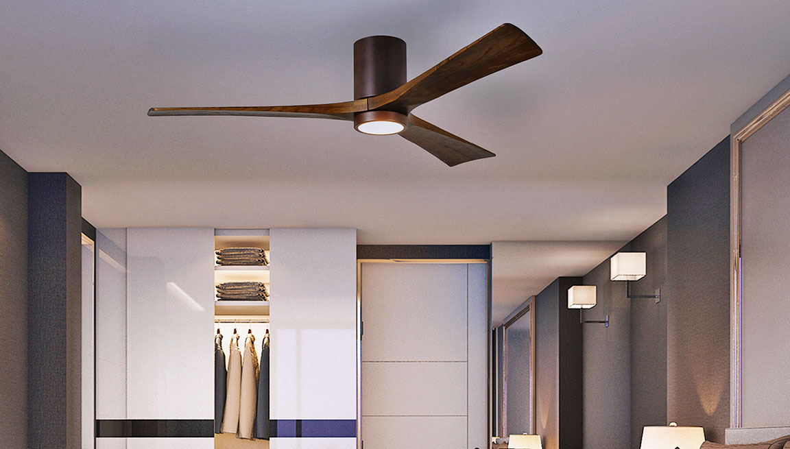 Irene-H Flushmount 3-Blade Ceiling Fan by Atlas Fan Company.