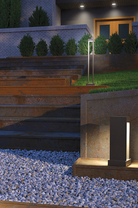 Syntra Bollard Landscape Light by Tech Lighting.