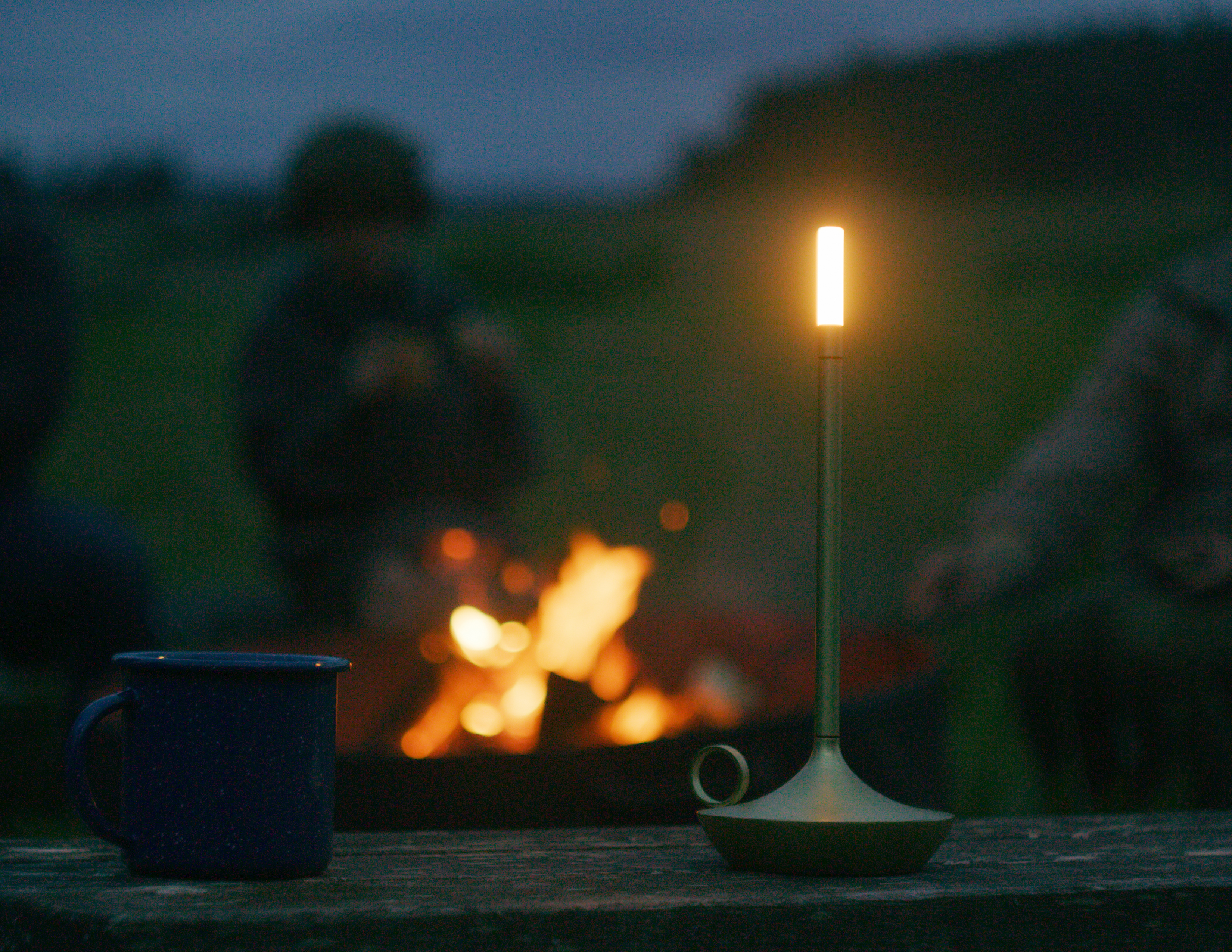 Wick LED Table Lamp during a camping trip.