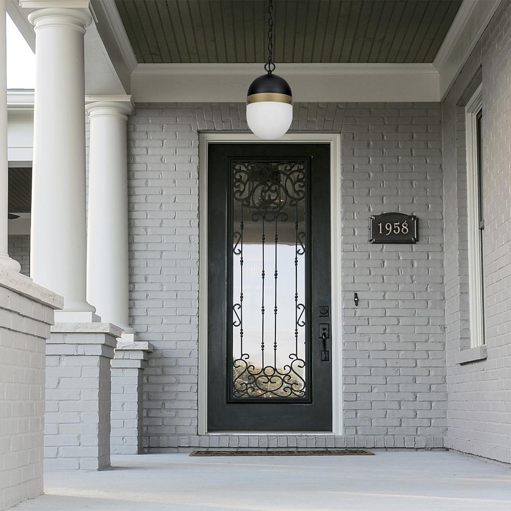 A single pendant able to illuminate the entire porch.