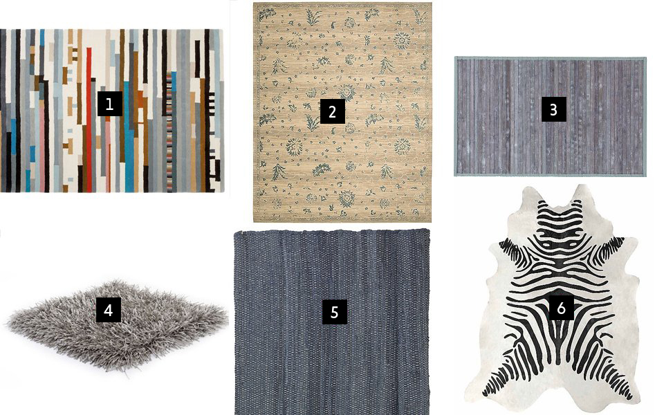 Six different types of rugs.