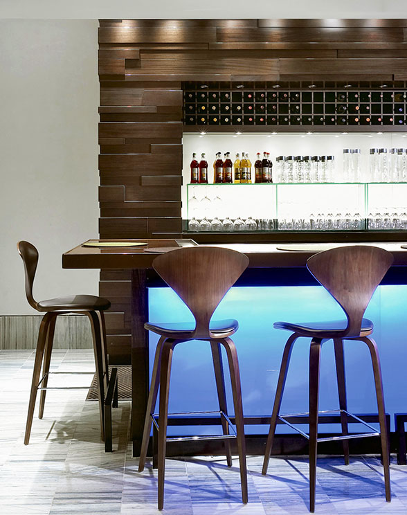 Cherner Stool at a restaurant bar.