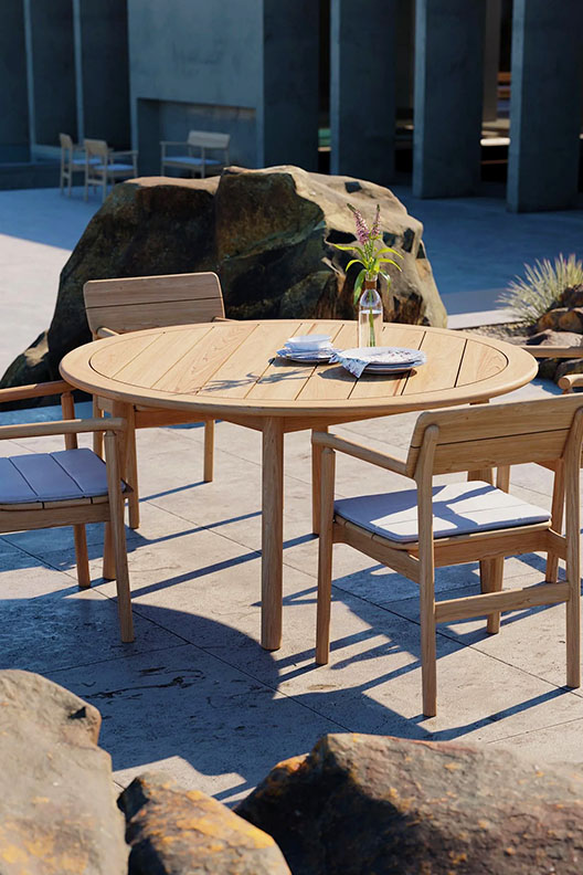 Tanso Outdoor Round Dining Table by Case Furniture.