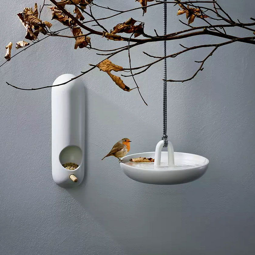 Wall-Mounted Bird Feeder Tube by Eva Solo.